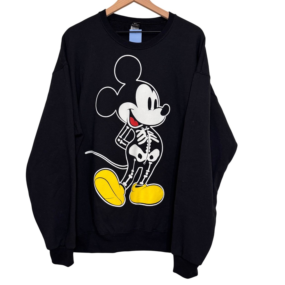 Mickey Mouse Skeleton Crewneck Size L Halloween Sweatshirt Disney Disneybound